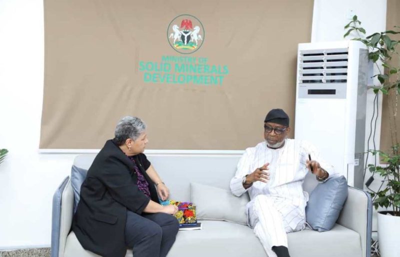 Leilani Bin-Juda and Honourable Minister of Solid Minerals, Dr. Dele Alake ( Nigerian Mining )