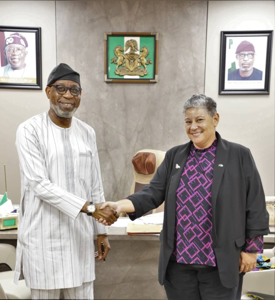 Leilani Bin-Juda and Honourable Minister of Solid Minerals, Dr. Dele Alake ( Nigerian Mining )