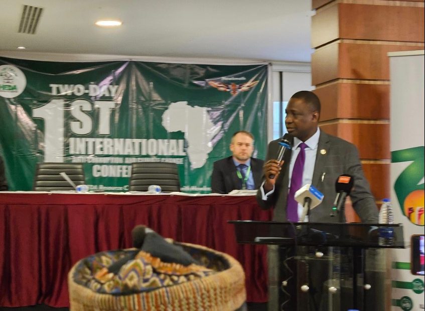 EFCC chairman speaking at the first international conference for climate change and anti corruption