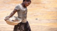 Female Artisanal miner at a Mining site. Image culled from a report on SGBV in Africa Mining sector